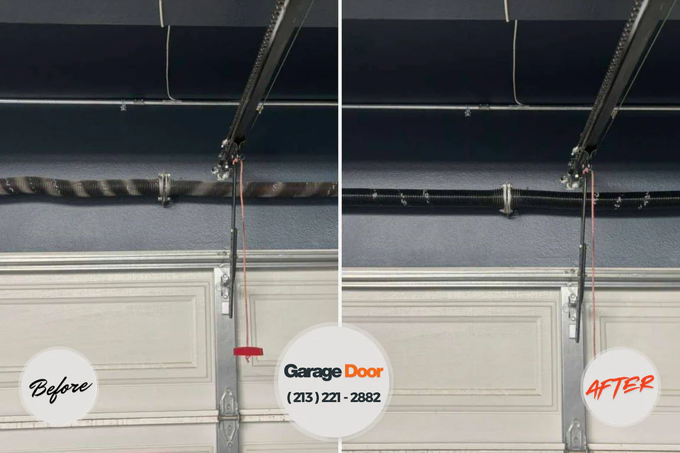 Before and after: garage door repair Green Island, NY